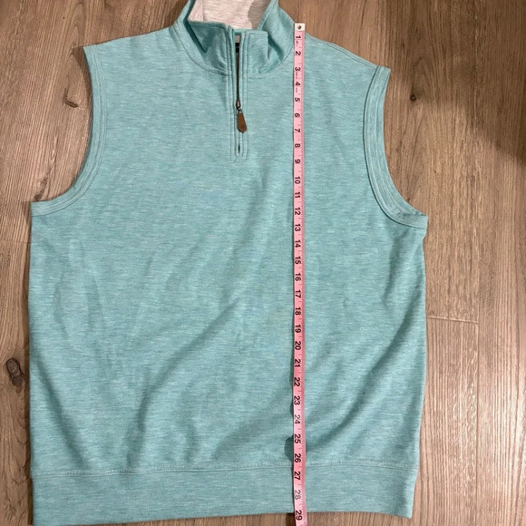 Oxford Golf Vest Mens L Blue 1/4 Zip Pullover Cotton Blend Outdoor Casual Preppy - Picture 4 of 14